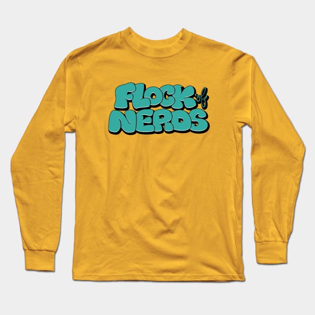 Flock of Nerds - Bubble Teal Long Sleeve T-Shirt by FlockOfNerds